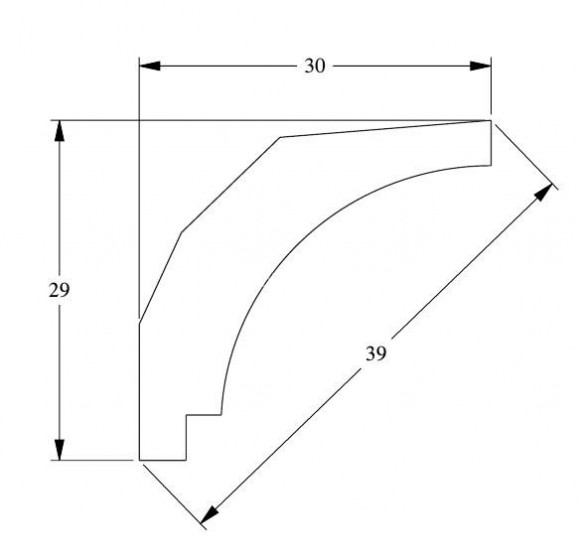 Потолочный плинтус Orac Decor Duropolymer CX115 белый полистирол 30х29 мм 2м