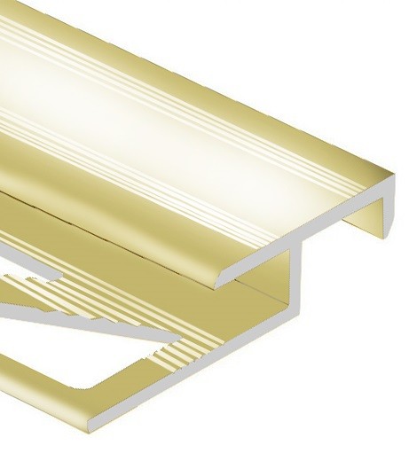 Профиль лестничный Т-образный 20х10 мм алюминий PV51-05 золото блестящее 2,7 м
