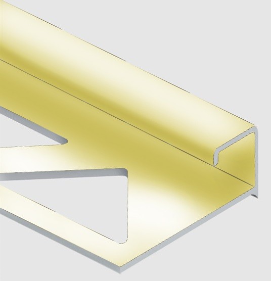 Профиль С-образный для плитки угловой внутренний 12 мм алюминий PV55-05 золото блестящее 2,7 м