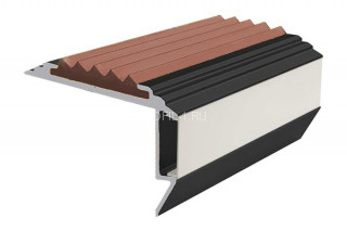 Алюминиевый порог угловой противоскользящий с подсветкой 26х45 мм АУ-45-LED-Анод черный-коричневый 2,0 м Алюминиевый порог угловой противоскользящий с подсветкой 26х45 мм АУ-45-LED-Анод черный-коричневый 2,0 м