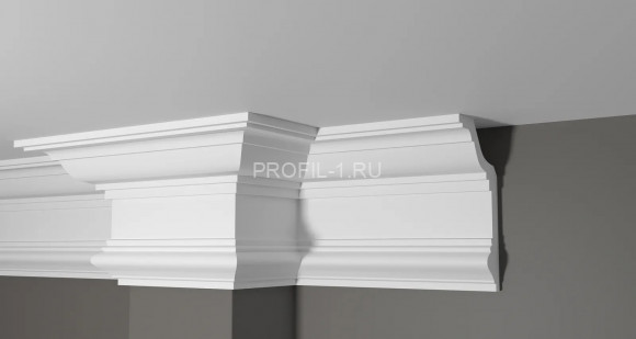Потолочный плинтус Decor-Dizayn DD513 полистирол белый, под покраску 192х111х2000 мм