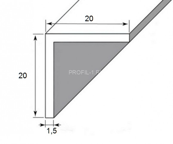 Алюминиевый уголок анодированный 20х20х1,5 мм 3м равнополочный серебро Алюминиевый уголок анодированный 20х20х1,5 мм 3м равнополочный серебро