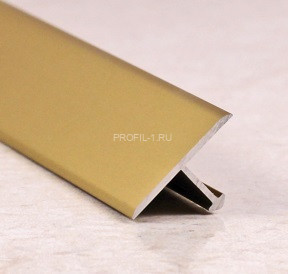 Т-образный профиль 13 мм алюминий ПТ-13 золото матовое 2,7 м