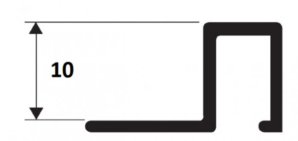 П-профиль латунный закладной 10х10 мм ЛПО-П10х10 полированный 2,7 м