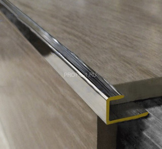 Латунный П-образный профиль окантовочный LU 1008 OC 10,5х8 хром 2,7м Латунный П-образный профиль окантовочный LU 1008 OC 10,5х8 хром 2,7м