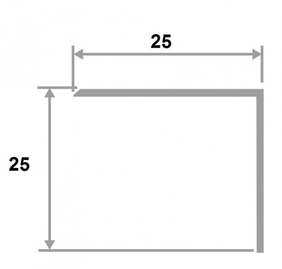 Латунный уголок равнополочный PА 25 ON 25х25 полированный 3м
