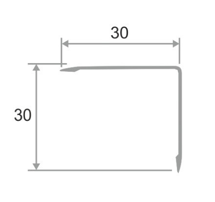 Алюминиевый уголок 30х30 равнополочный ПН-30х30 черный матовый 2,7м