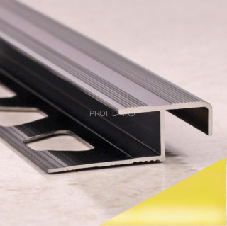 Алюминиевый профиль закладной с рифлением 10 мм ПО-02 золото глянец 2,7 м