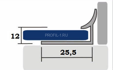 Алюминиевый внутренний угол закладной 12 мм РВ12 Серебро НЕ 2,7 м (упаковка 10 штук)