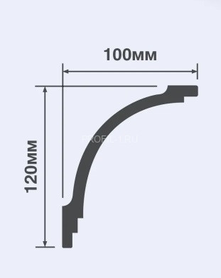 Потолочный плинтус HiWood A156 белый 120х100 мм 200 см Потолочный плинтус HiWood A156 белый 120х100 мм 200 см