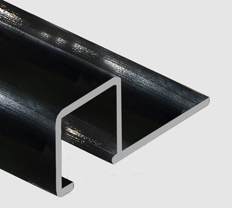 Профиль для плитки П-образный алюминий 10х10 мм PV31-19 черный блестящий 2,7 м