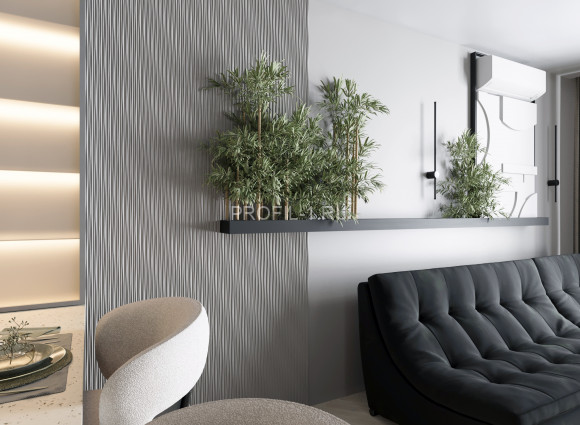 Декоративная стеновая 3D панель AQUA Dekohaus 3D DUNE белая полистирол 450х900х13 мм