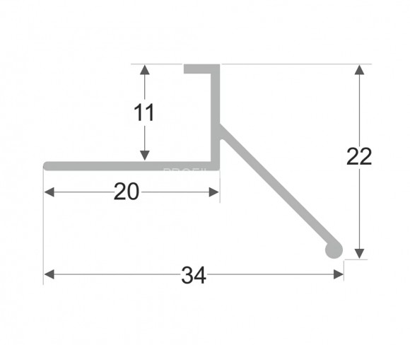 Алюминиевый профиль для террас и балконов 11 мм ПО-182 серебро матовое 2,7 м