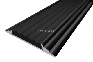 Алюминиевый порог одноуровневый 46 мм противоскользящий АП-46-Краш черный глянец-черный 3,0 м Алюминиевый порог одноуровневый 46 мм противоскользящий АП-46-Краш черный глянец-черный 3,0 м