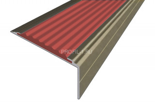Анодированный порог угловой 26х50 мм противоскользящий АУ-50-Анод шампань-красный 3,0 м