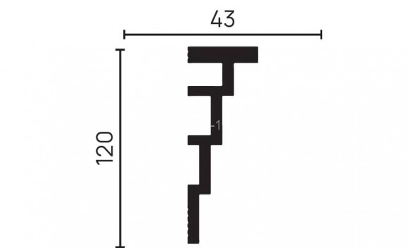 Потолочный плинтус Decor-Dizayn DD514 полистирол белый, под покраску 120х43х2000 мм