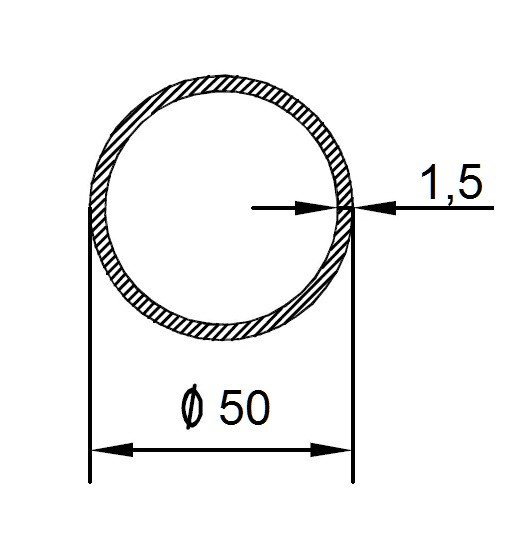 Алюминиевая труба 50х1,5 мм 3 метра