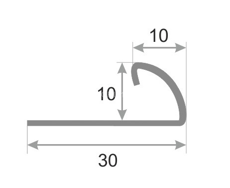 С-образный профиль из нержавеющей стали (раскладка) SR003-10H серебро глянец браш 2,7 м
