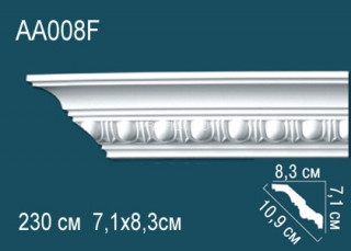 Потолочный плинтус гибкий с рисунком Перфект AA008F полиуретан 71х109х83 мм 230 см