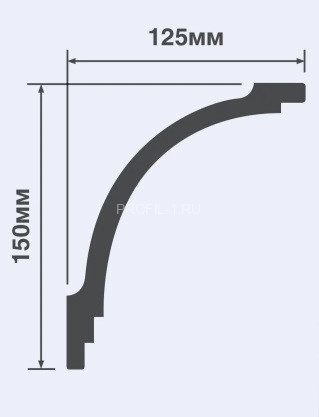 Потолочный плинтус HiWood A195 белый 150х125 мм 200 см Потолочный плинтус HiWood A195 белый 150х125 мм 200 см
