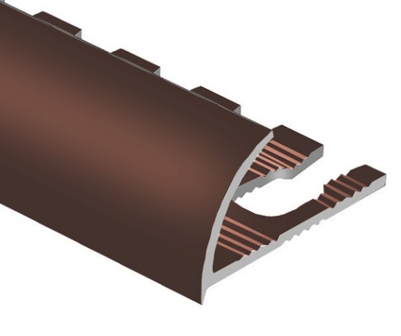 Профиль С-образный гибкий алюминий для плитки 8 мм PV10-10 eco коричневый матовый 2,7 м