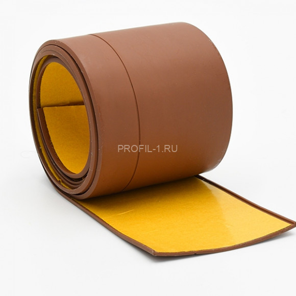 Напольный гибкий плинтус 50 мм ПГ65 темно-коричневый без клея 25м