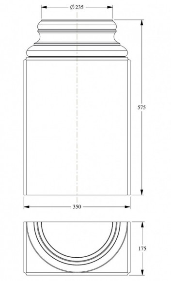 База полуколонны Orac Decor K1131 белая полиуретан 575х175х350 мм