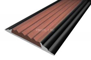 Алюминиевый порог одноуровневый 46 мм противоскользящий АП-46-Краш черный глянец-коричневый 3,0 м Алюминиевый порог одноуровневый 46 мм противоскользящий АП-46-Краш черный глянец-коричневый 3,0 м