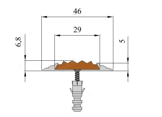 Алюминиевый порог одноуровневый 46 мм противоскользящий АП-46-Краш черный глянец-коричневый 3,0 м Алюминиевый порог одноуровневый 46 мм противоскользящий АП-46-Краш черный глянец-коричневый 3,0 м