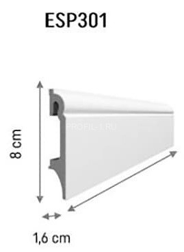 Напольный плинтус 80 мм VOX Espumo ESP-301 белый 2.4 м Напольный плинтус 80 мм VOX Espumo ESP-301 белый 2.4 м