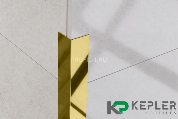 Декоративный уголок 15х15 мм из нержавеющей стали SS 304 FSAP002-15-GP S.S.304 золото полированное 3 м