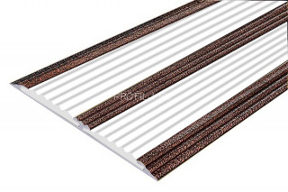 Алюминиевая полоса с 2-мя резиновыми вставками АП-70-Антик медь-белый 2,0 м