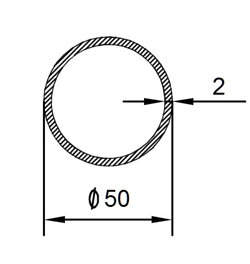 Алюминиевая труба 50х2 мм 3 метра