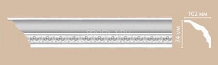 Плинтус потолочный 74х102х2400 мм Decomaster DT 3 из полиуретана белый под покраску