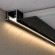 Универсальный теневой профиль с LED подсветкой ПО-215 для потолка и стен черный матовый 2,7 м