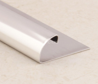 С-образный профиль из нержавеющей стали (раскладка) SR003-12H серебро глянец 2,7 м