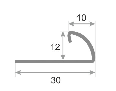 С-образный профиль из нержавеющей стали (раскладка) SR003-12H серебро глянец 2,7 м