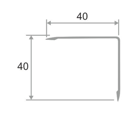Алюминиевый уголок 40х40 равнополочный ПН-40х40 черный матовый 2,7м
