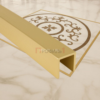 Латунный П-профиль ЛП-10х10х10 натуральный 2,7 м