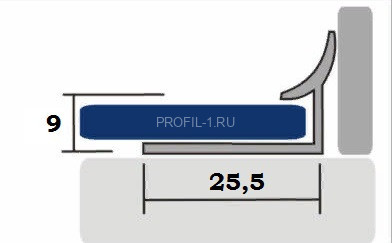 Алюминиевый внутренний угол закладной 9 мм РВ9 Бронза РЕ 2,7 м (упаковка 10 штук)
