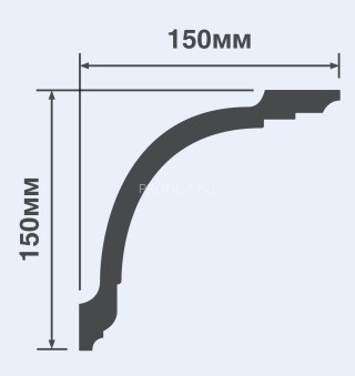 Потолочный плинтус HiWood A212 белый 150х150 мм 200 см Потолочный плинтус HiWood A212 белый 150х150 мм 200 см