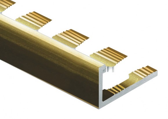 Профиль L-образный гибкий алюминий 10 мм PV05-05 золото блестящее 2,7 м