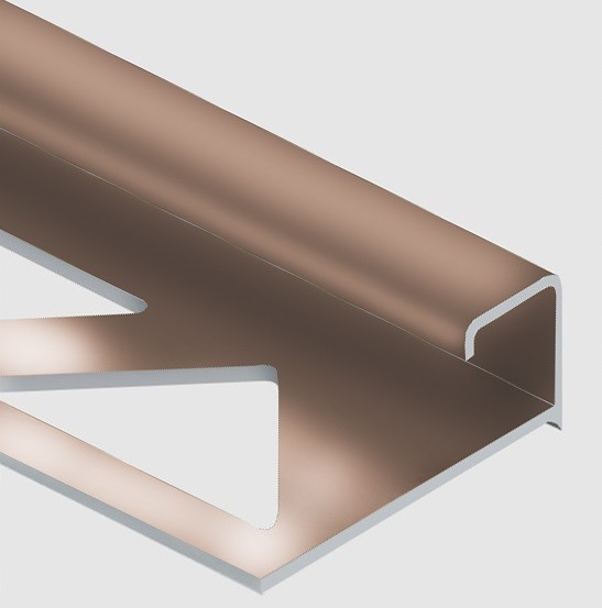 Профиль С-образный для плитки угловой внутренний 12 мм алюминий PV55-07 бронза блестящая 2,7 м