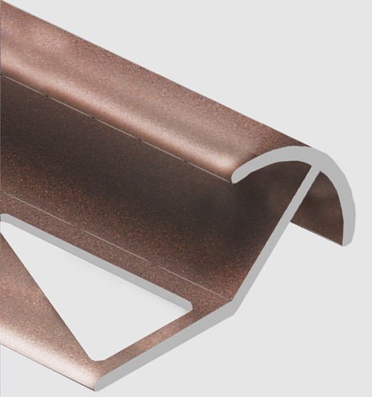 Профиль под плитку для наружных углов 10 мм алюминий PV70-14 розовый матовый 2,7 м