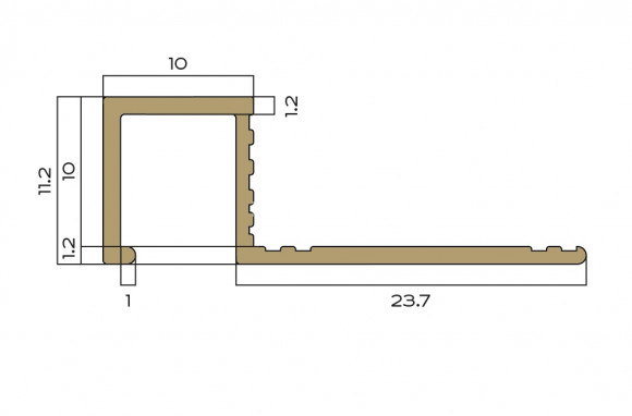 П-профиль закладной 10х10 мм латунный NEEXY PVL31-02 CHR хромированный 2.7м П-профиль закладной 10х10 мм латунный NEEXY PVL31-02 CHR хромированный 2.7м