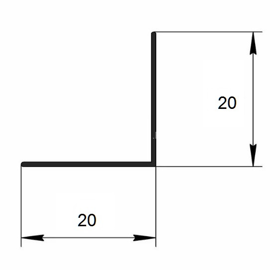 Алюминиевый уголок 20х20 Евротрим 0306.00 золото 3 м