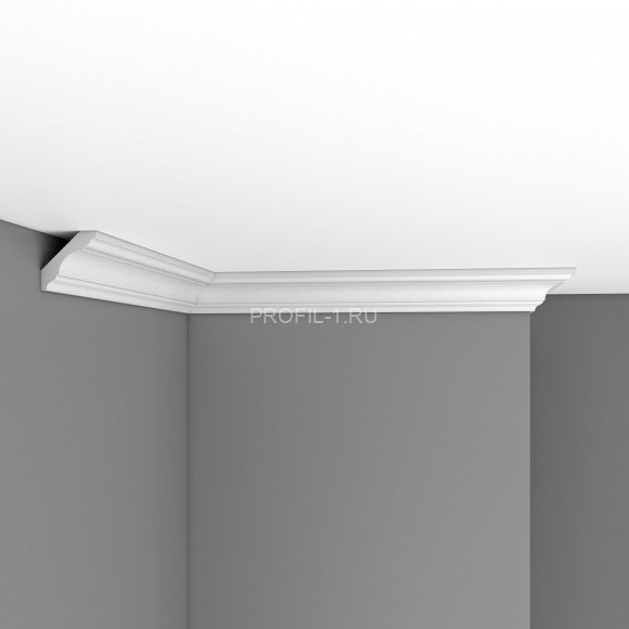 Плинтус потолочный гибкий FLEXIBLE 45х45х2400 мм Decomaster 96215 FL из полиуретана белый под покраску