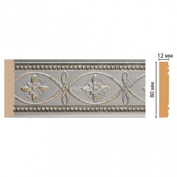 Молдинг DECOMASTER 150-55 (80x12x2400) цвет Серый перламутр Молдинг DECOMASTER 150-55 (80x12x2400) цвет Серый перламутр