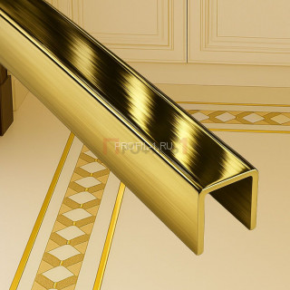 Латунный П-профиль ЛП-10х10х10 полированный 2,7 м