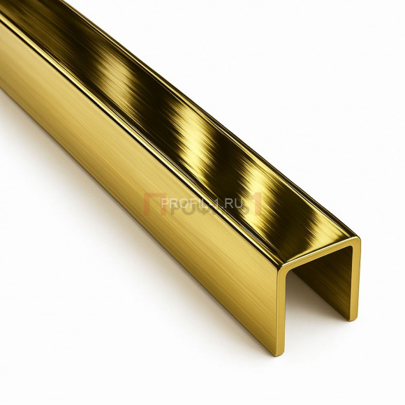 Латунный П-профиль ЛП-10х10х10 полированный 2,7 м Латунный П-профиль ЛП-10х10х10 полированный 2,7 м